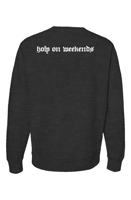 sos crewneck – holy on weekends