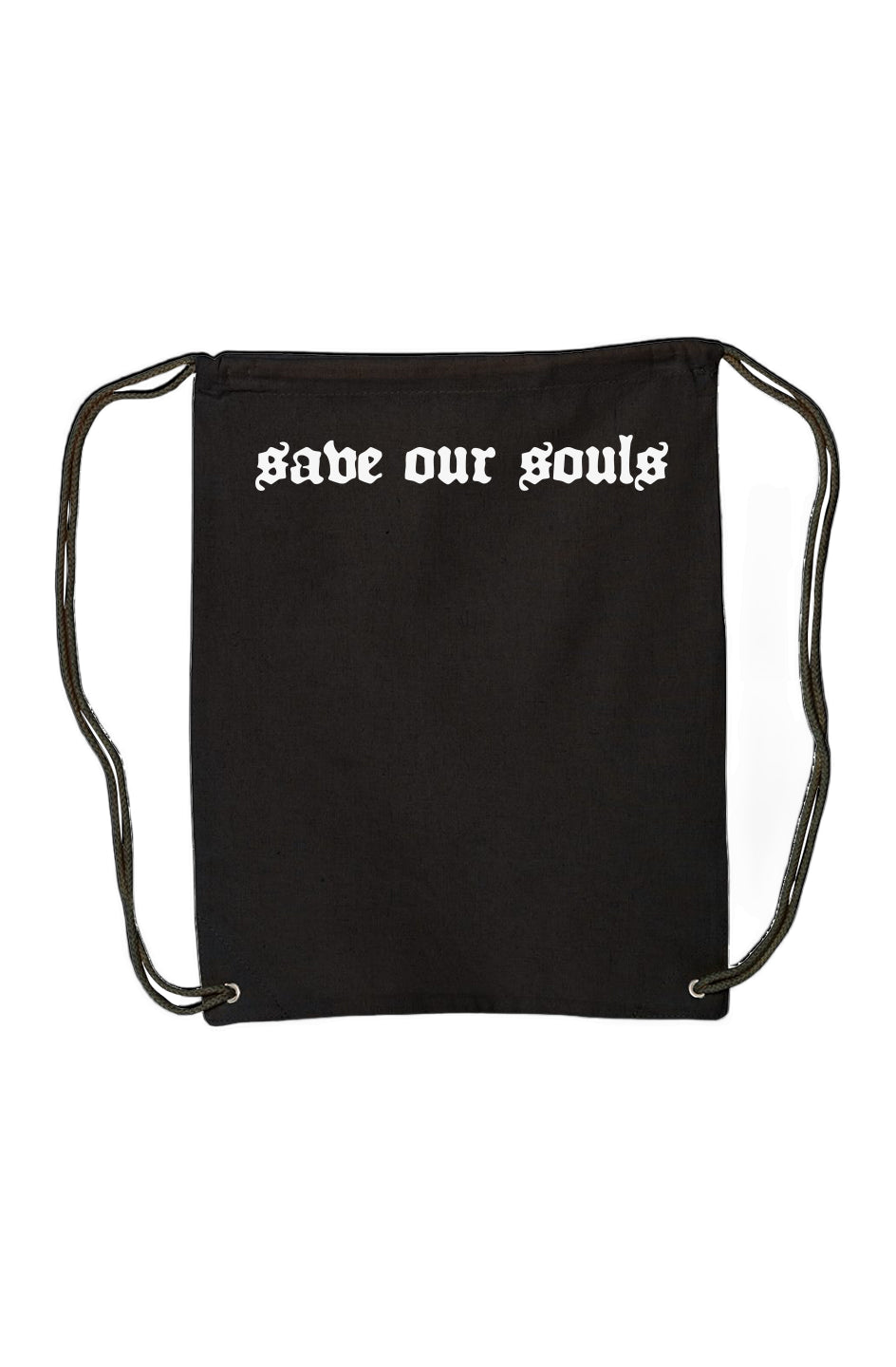 save our souls drawstring backpack 